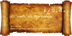 Ürmösi Marianna névjegykártya