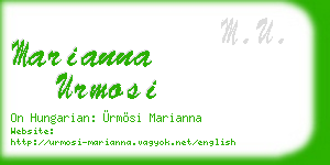 marianna urmosi business card
